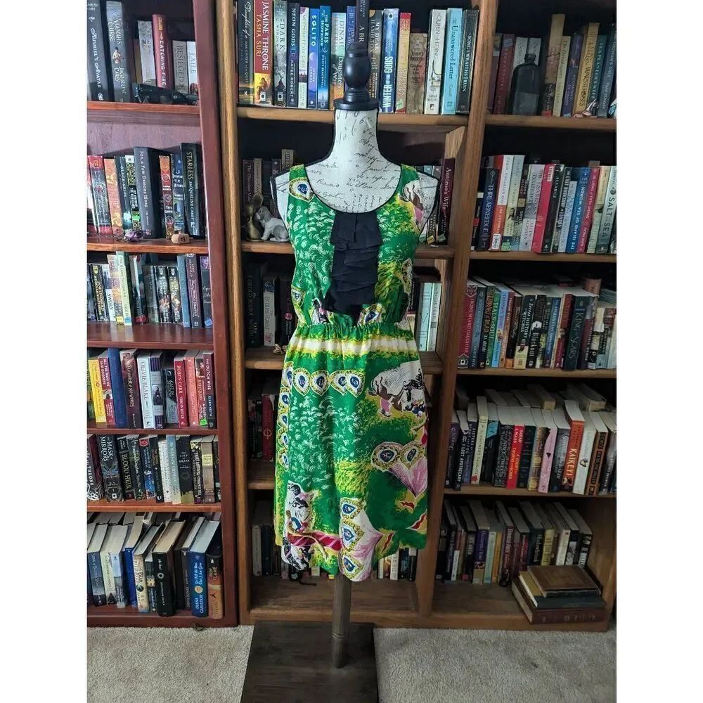 Anthropologie Moulinette Soeurs Dress Size 6 Panoply Silk Carousel Horse